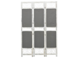 Biombo Divisor De 3 Paneles De Tela Gris 105x165 Cm