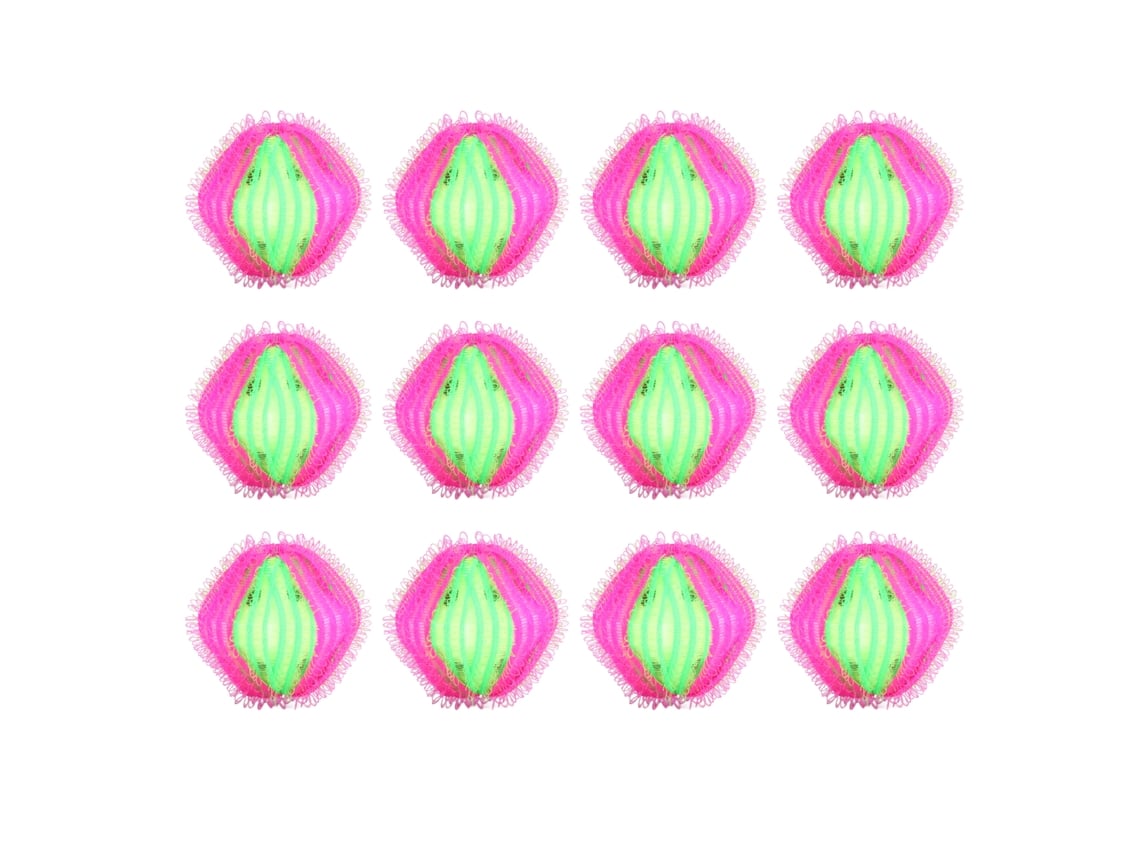 12 bolas de lavado para mascotas inofensivas y reutilizables para eliminar el pelo de la lavadora (rosa, roja y verde)