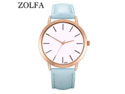 Reloj De Pulsera De Cuarzo Para Hombre Y Mujer Con Dial Redondo (azul Claro)