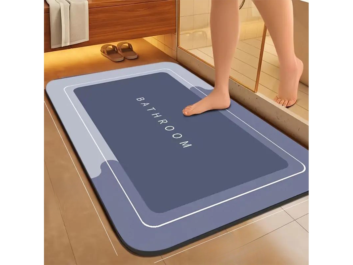 (azul) Alfombra De Baño De Tierra De Diatomeas Resistente A Las Manchas Y Antideslizante, Alfombra De Cocina Absorbente Y De Secado Rápido