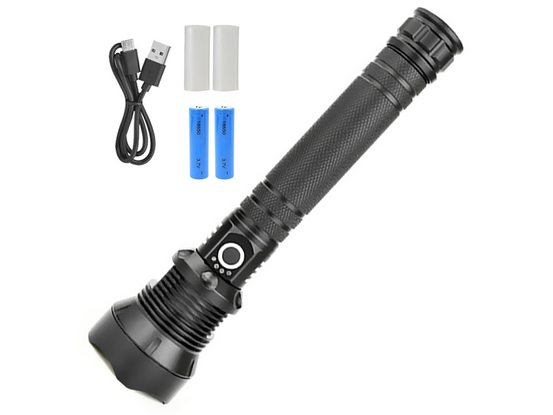 Antorcha LED, 150000 Antorcha LED de alto lumen, IPX7 a prueba de agua y 5 modos, Negro YIZHOOD