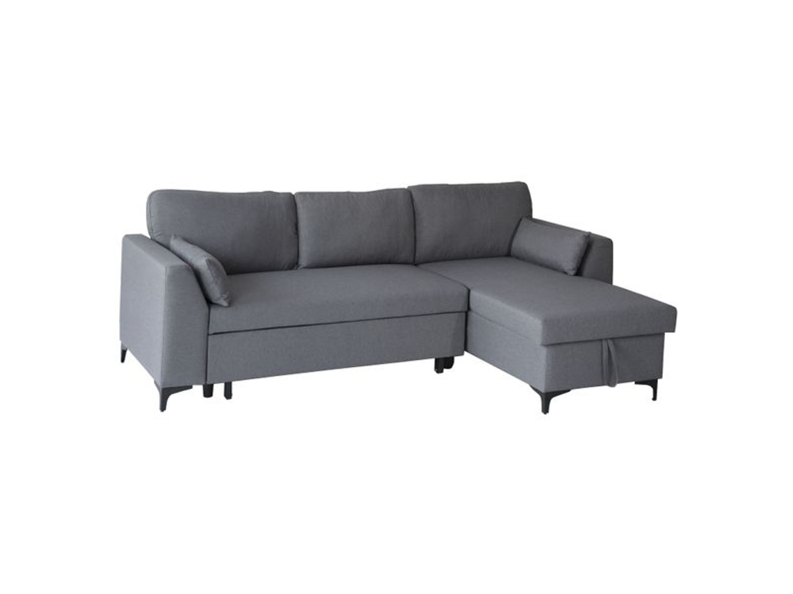 Sofá cama esquinero convertible LOGAN 3 plazas gris