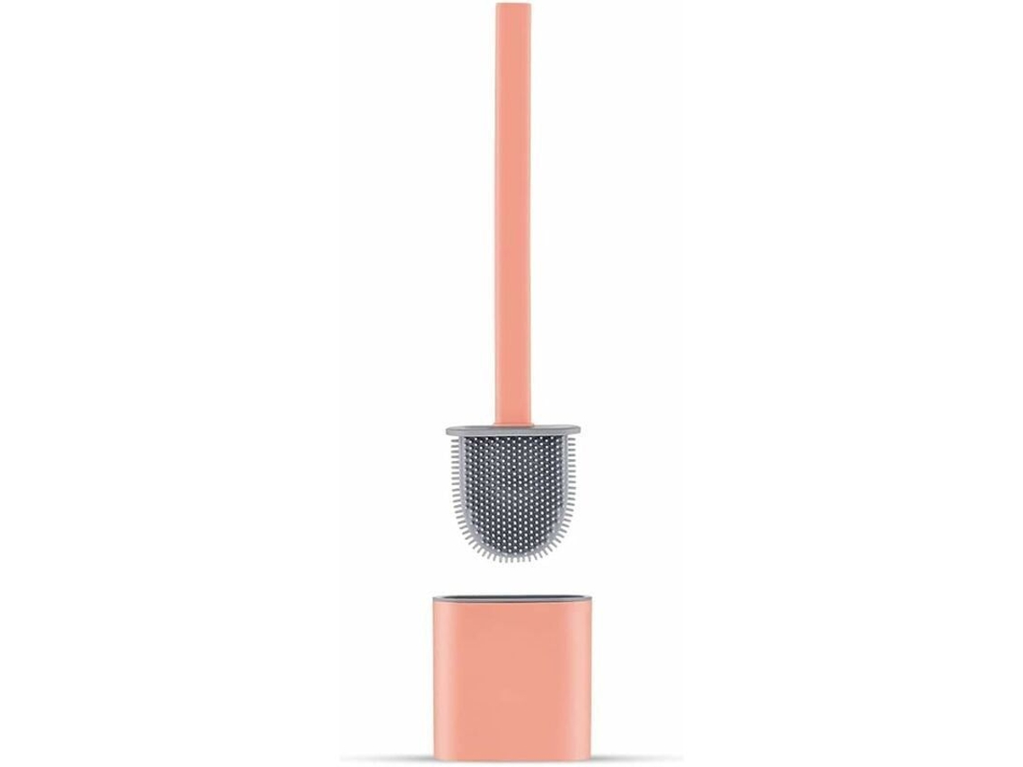 Soporte De Silicona Para Escobilla De Baño, Antigoteo, Antibacteriano, De Secado Rápido, Inodoro, Rosa.