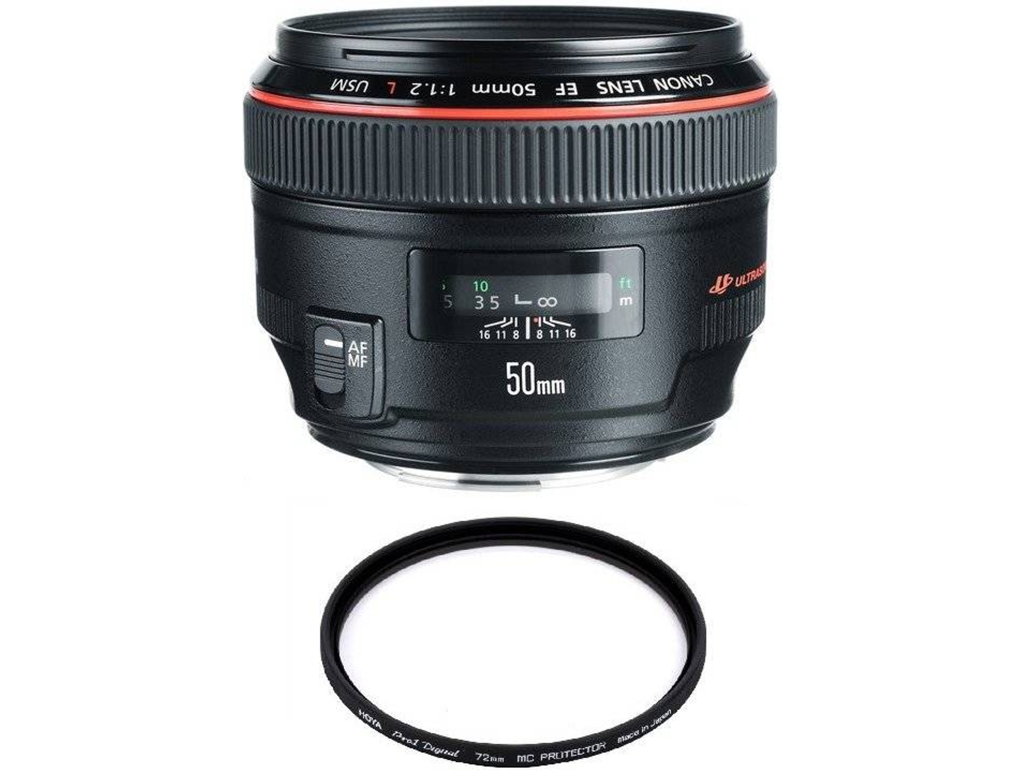 Objetivo CANON EF 50mm F1.2L USM + HOYA 72mm PRO 1D Protetor