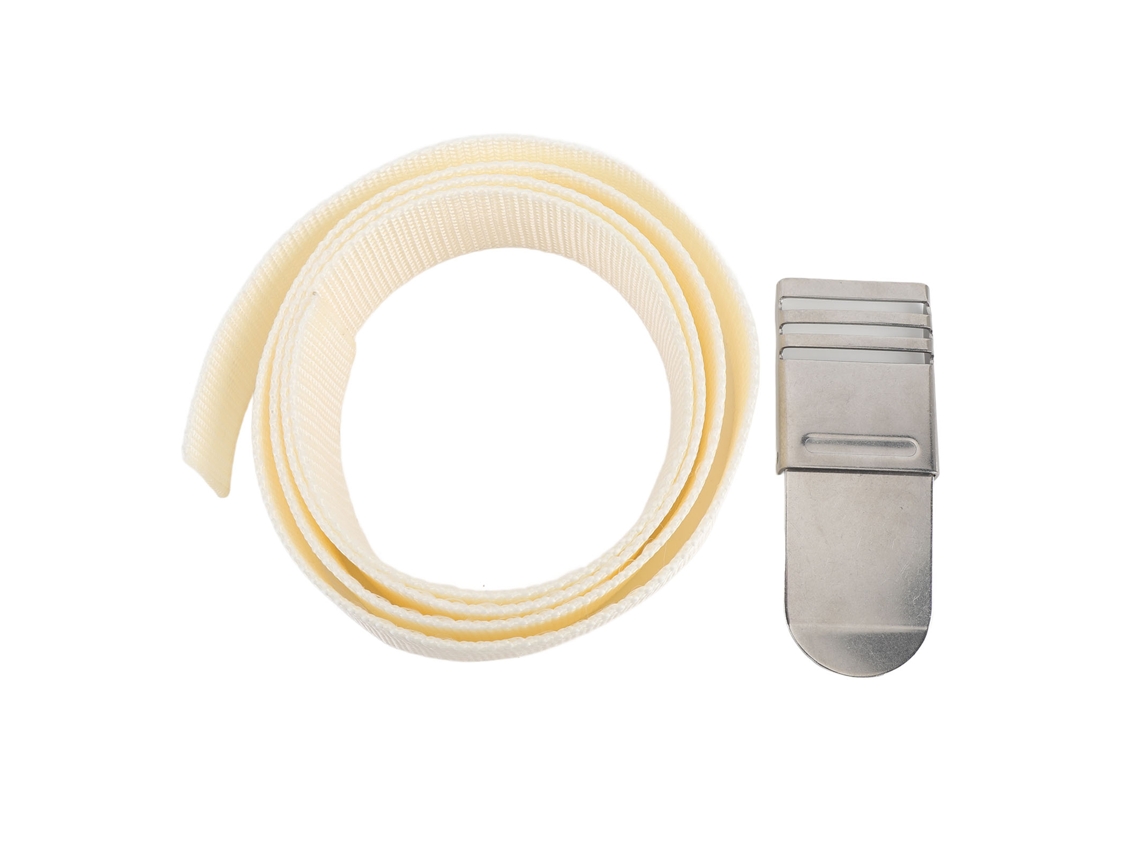 Cinturón De Lastre Para Buceo De 187 Cm, Nailon Reforzado Con Hebilla De Acero Inoxidable, Accesorio De Buceo Blanco.