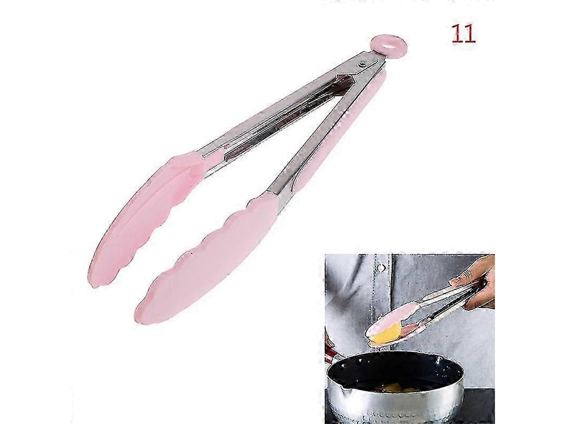 Juego de utensilios de cocina de silicona, de madera rosa, Nostalgia88