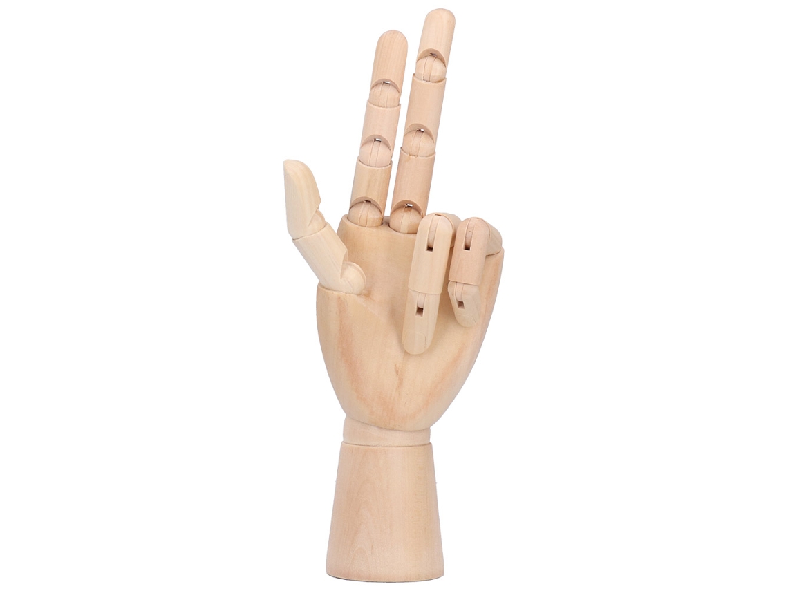 Modelo De Mano De Madera Articulada Para Bocetos Artísticos Y Decoración.