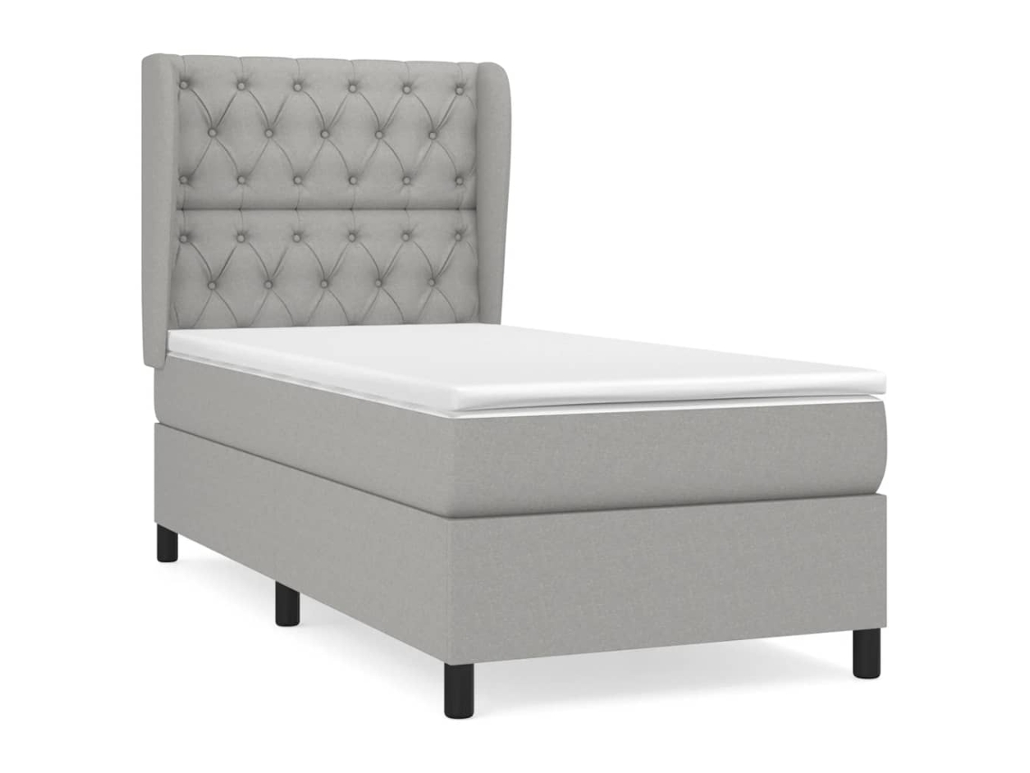 Maison Exclusive - Cama Box Spring Con Colchón Tela Gris Claro 80x200 Cm