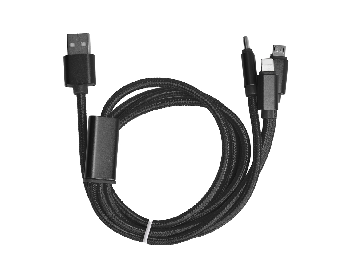 Cable De Carga De Teléfono Trenzado De 3 En 1 De Carga Rápida Para Múltiples Dispositivos