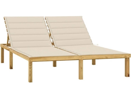 Tumbona VIDAXL Crema Madera (200x138x77 cm)