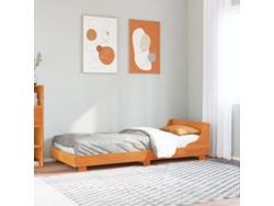 Estructura De Cama Sin Colchón Madera Maciza Marrón 75x190 Cm