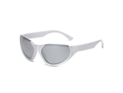 Gafas de sol de ciclismo MDUG con diseño punk y protección UV400, lentes de polipropileno (plateadas)