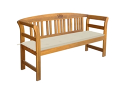 Lovely Home Banco de Jardín con Cojín 157 Cm Madera de Acacia Maciza
