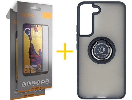 Carcasa + 2 Protectores de Pantalla para Samsung Galaxy S22 Plus 5G ACCETEL Negro