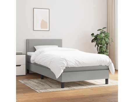 Cama con somier VIDAXL (Gris - Tela - 193 x 90 x 88 cm)