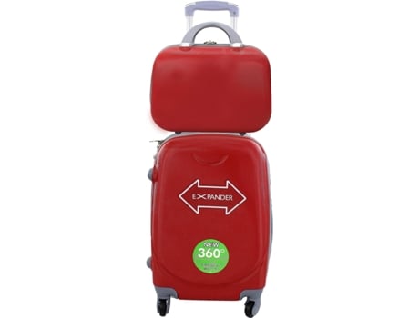Maleta de Cabina Trolley de Viaje con Neceser a Juego Equipaje de Mano (Rojo) DED