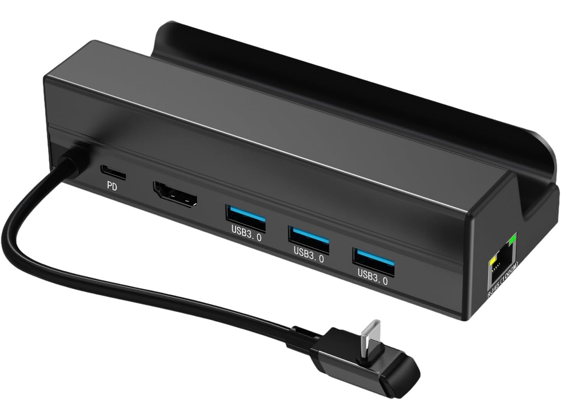 Estación De Acoplamiento Usb Multipuerto Para Juegos Con Carcasa Metálica Y Pantalla.