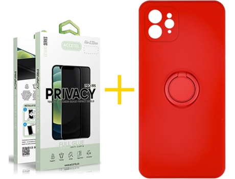 Carcasa + Protector de Pantalla para iPhone 11 Pro Max ACCETEL Rojo