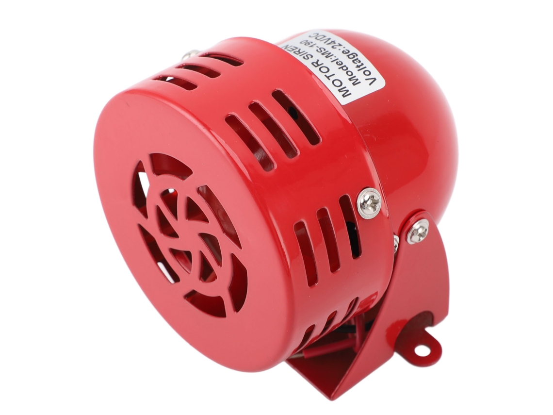 Sirena de bocina de motor de 110 decibelios, mini sirena de advertencia eléctrica con luz estroboscópica, sonido de bocina, alarma para fábricas, escuelas, ranchos y hogares, 24 V CC, 77 x 75 mm, 2,50