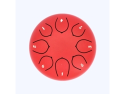 Pandereta De Acero De 6 Pulgadas Y 8 Tonos Instrumento De Percusión Adecuado Para Principiantes (Rojo) CUICH