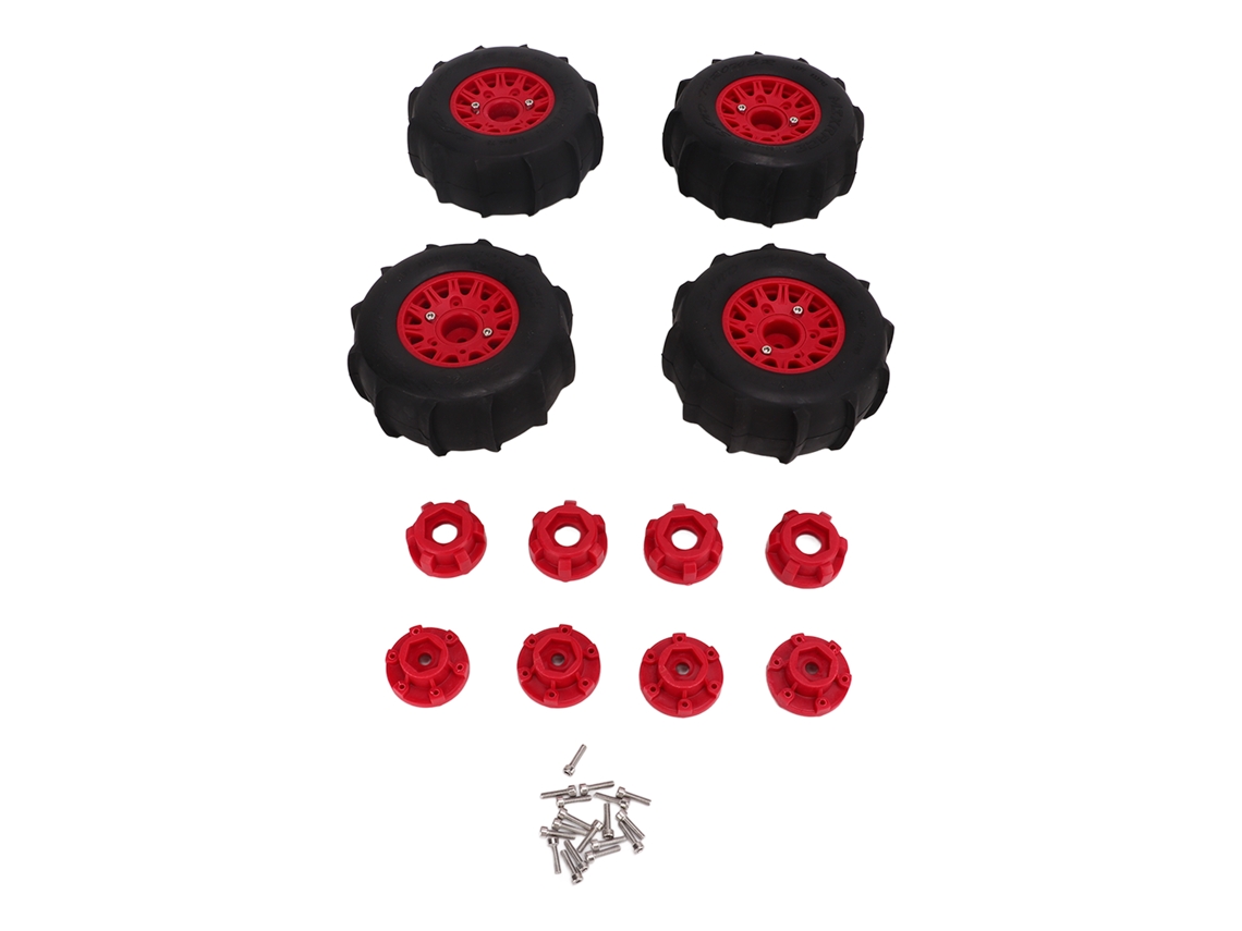 Ymsl 4 Piezas Llantas De Nieve Para Coche Rc Con Excelente Adherencia, Accesorios Rc Con Colligator 12mm 14mm 17mm Rojo Hxl