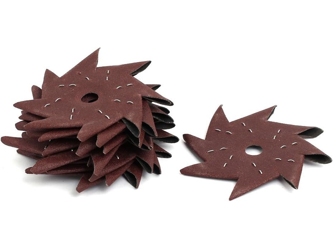 Herramienta De Pulido De Papel De Lija Octogonal Con Forma De Rueda De 4 Pulgadas Y 120 Agujas.