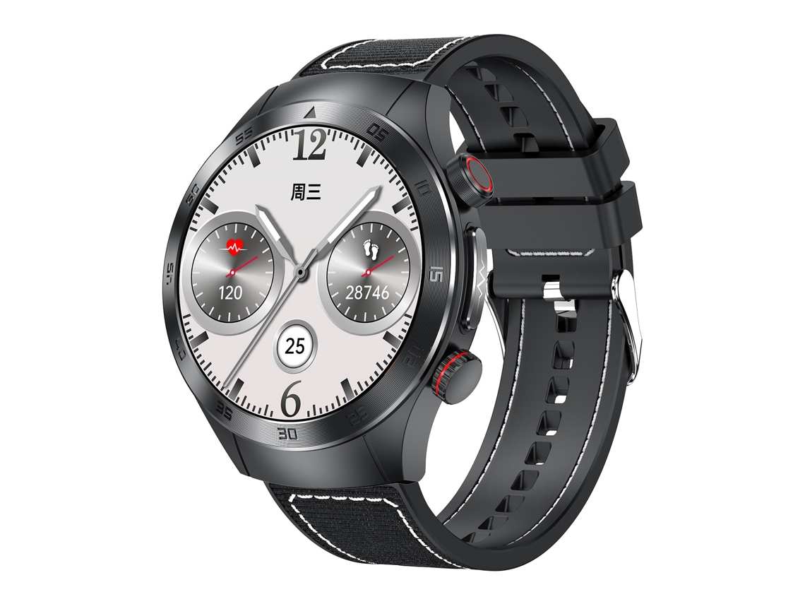 Smartwatch Nylon Green E800 con pantalla AMOLED de 1,49 pulgadas, fisioterapia láser, ECG, Bluetooth y gestión de llamadas.