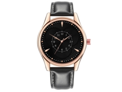 Reloj De Pulsera Para Hombre De Aleación Metálica Con Esfera Redonda, Estilo Sencillo Y Moderno, Color Negro.