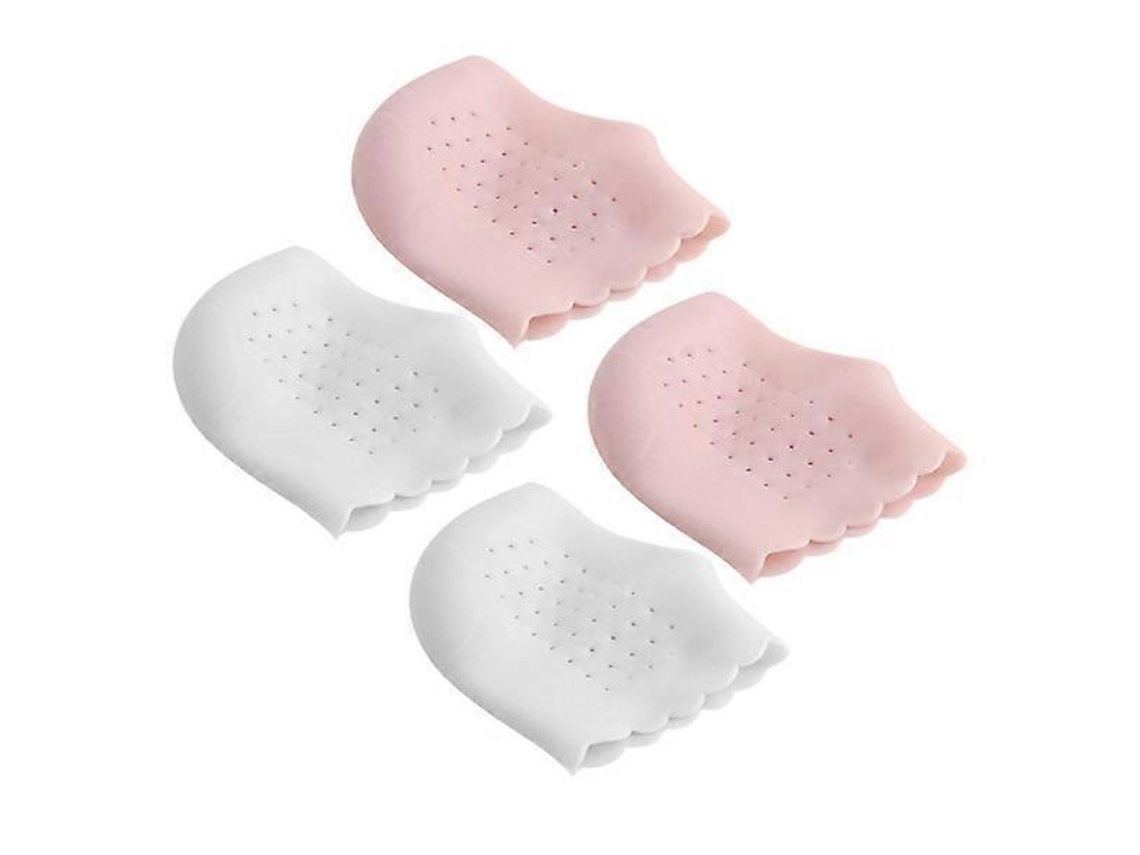 2 Pares Plantillas Para Talón Alivio Del Dolor Apoyo Protector Cojines De Talón Respirantes Sebs 10,2x7,5cm Blanco