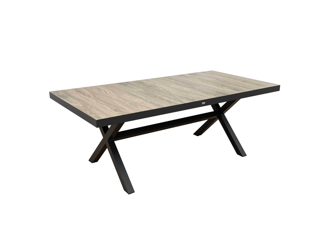 Mesa De Jardín De L 201 Cm, De Aluminio Y Cerámica, 8 P, Antracita
