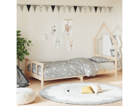 Estructura De Cama Infantil VIDAXL Marrón Madera (90x200 cm)