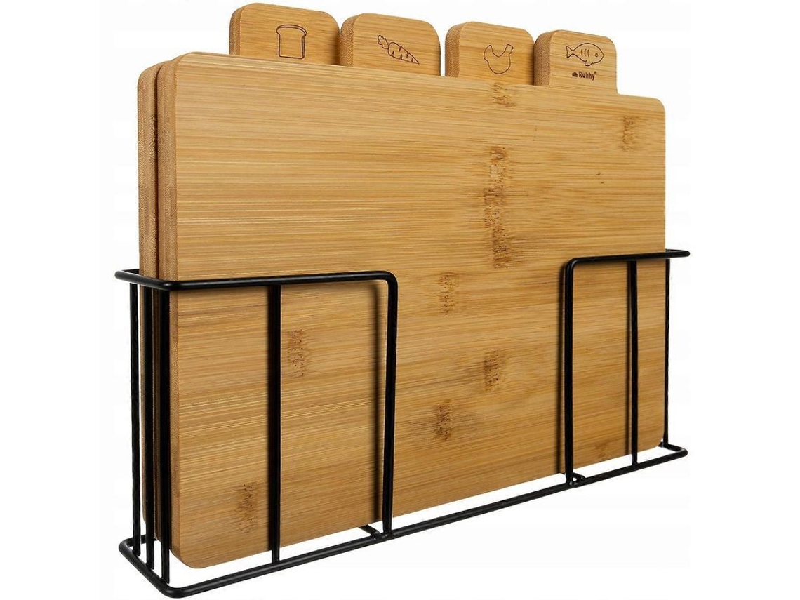 Tabla De Cortar Ruhhy Bamboo, 4 Piezas.