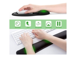 Juego De Reposamuñecas Ergonómicos Para Ratón Y Teclado Con Espuma Viscoelástica Antideslizante.