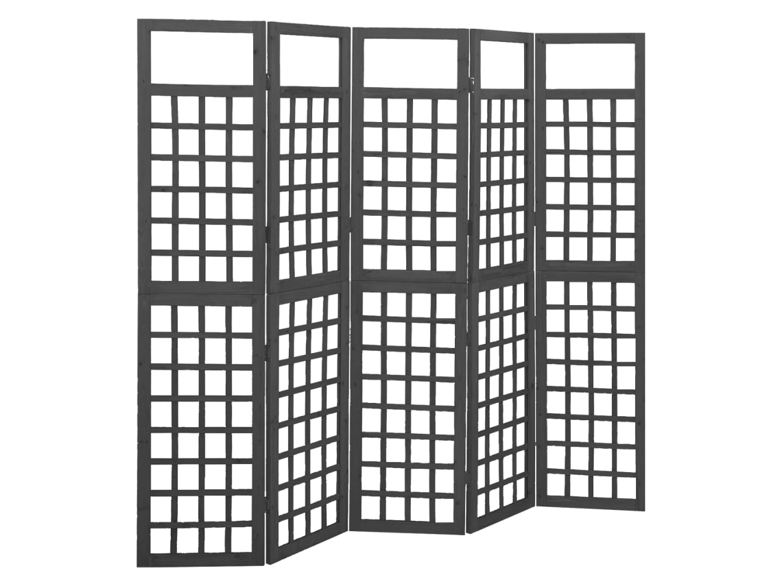 Biombo VIDAXL Negro Madera (201.5x180 cm)