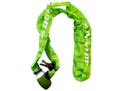 Candado de cadena para bicicleta Dunlop Green de 120 cm con cierre seguro