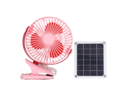 2026-ventilador Solar Portátil Clip Usb Pequeño Para Mesa Enfriamiento Interior Exterior Rosa