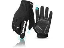 Guantes De Ciclismo Largos Y Transpirables Para Hombre, Acolchados, Con Función De Pantalla Táctil Y Antideslizantes (negro M)