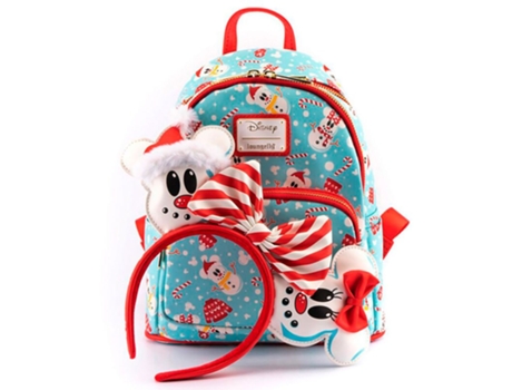 Mochila LOUNGEFLY Bacgpack mickey minnie snowman