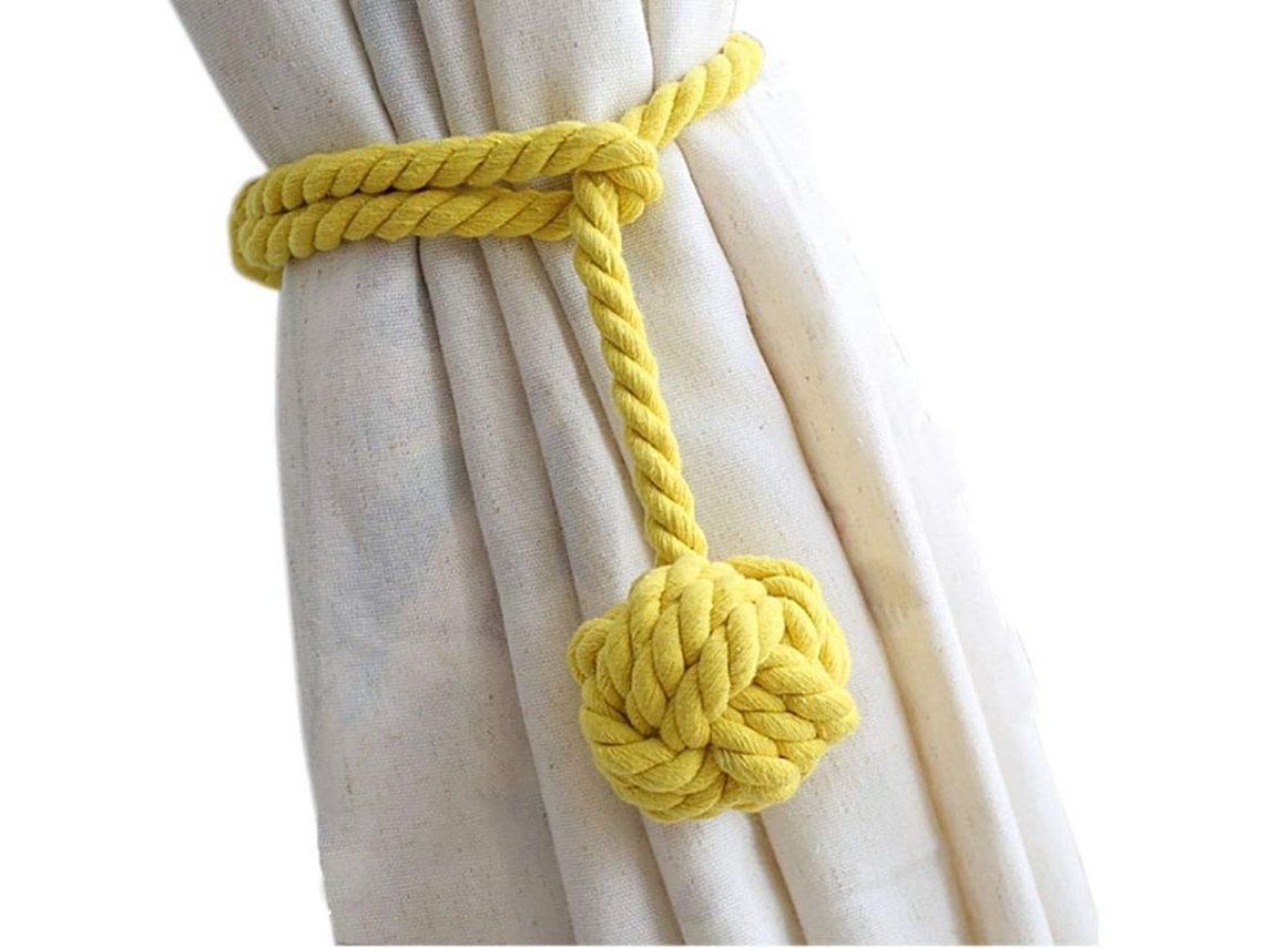 2026-33002-2 Unidades De Ataduras De Cortinas - Ataduras De Cuerda Resistentes, Hechas A Mano (amarillo)