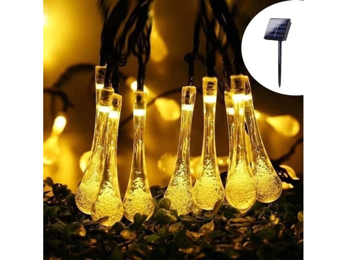 Guirnalda De Luces Solares Con 30 Led, 6,5 M, 8 Modos, Resistente Al Agua Ip65 Para Uso En Jardín E Interiores.
