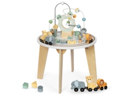 Mesa de Conciencia Sensorial Montessori de Madera, Juegos Educativos de Madera, Ábaco, Tren Magnético de Animales, Animales de la Sabana MAMABRUM
