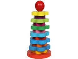 Juego de apilamiento de madera multicolor con 14 piezas, ideal para desarrollar la motricidad fina de los niños. CHABERLU