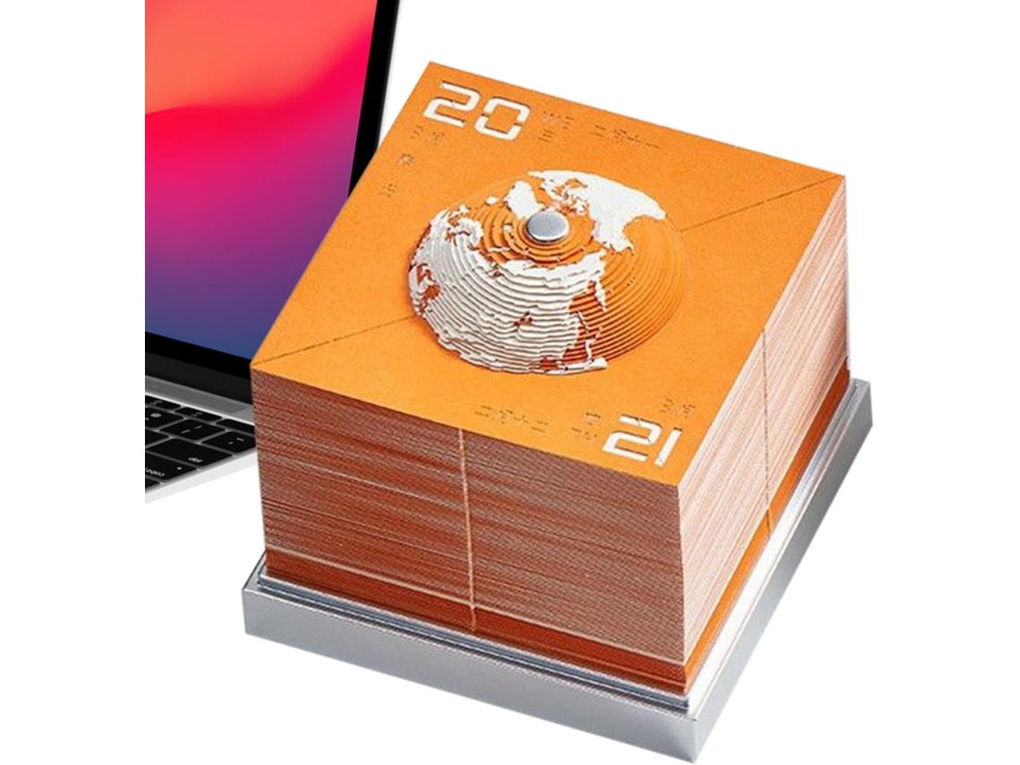 Calendario 3D 2026, decoración de escritorio con forma de Tierra, bloc de notas decorativo para oficina y hogar.