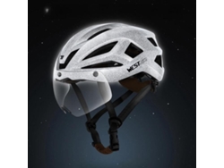 Casco reflectante para ciclismo nocturno (Plata Estelar) con lente magnética, ligero y transpirable, para bicicletas de montaña y de carretera (Unisex)