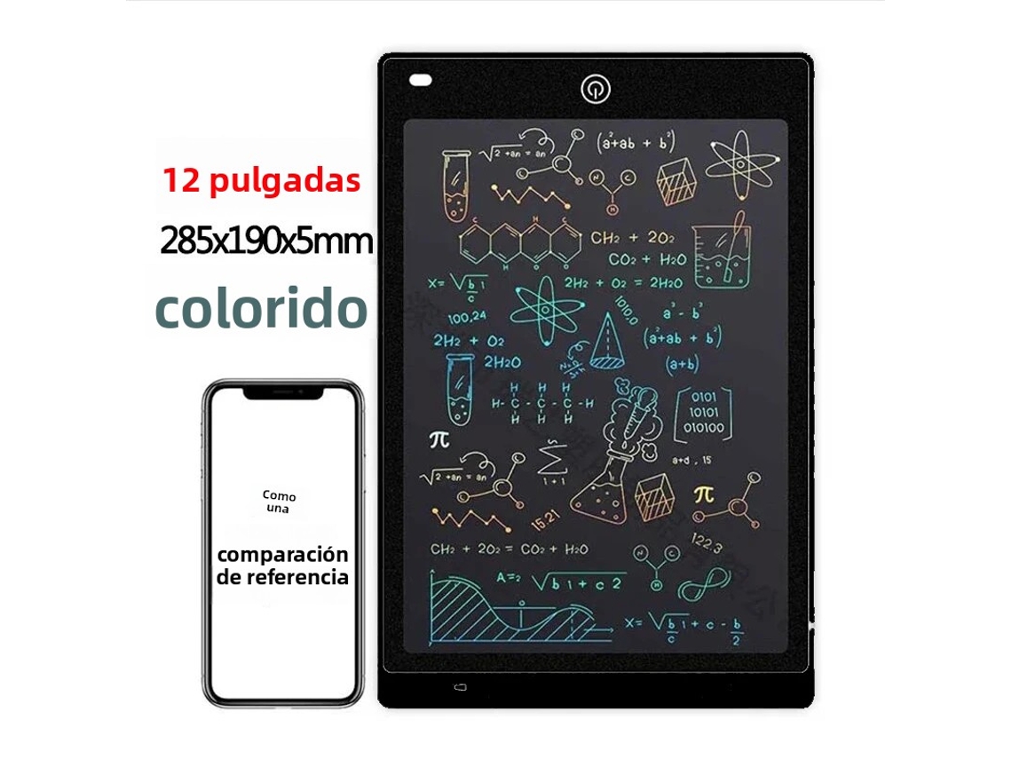 Tableta De Escritura Lcd (negra De 12 Pulgadas), Tablero De Dibujo, Juguete Educativo Montessori