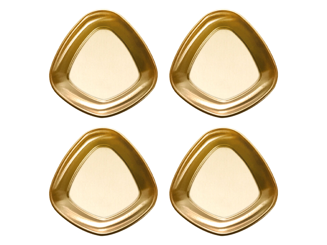 Juego de 4 platos laterales de acero inoxidable, dorados MEOIRUERY