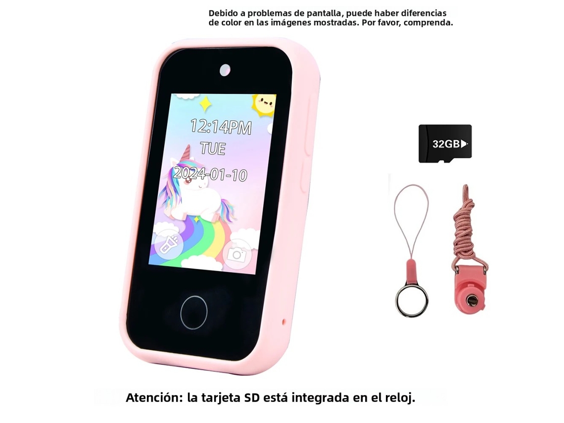 (rosa 32g) Juguete Para Teléfono Inteligente Con Pantalla Táctil De 2,8 Pulgadas, Juego De Rompecabezas De Aprendizaje Musical