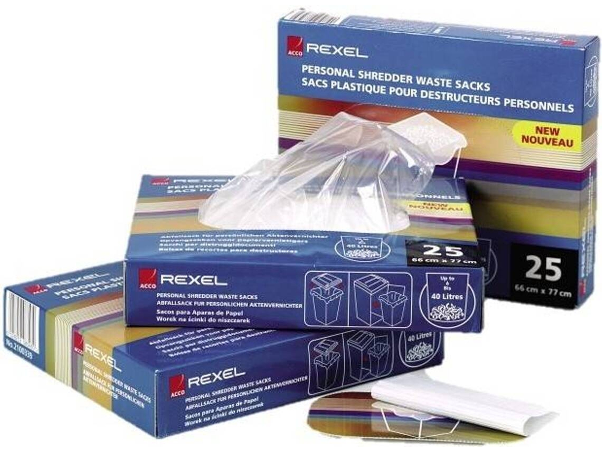 Pack 100 Bolsas REXEL Destructora AS100 (Capacidad: 40 L)