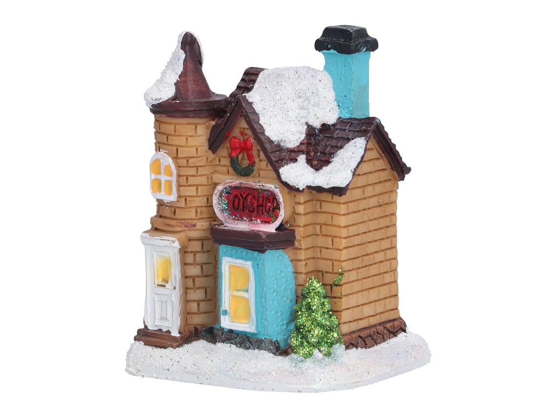Casas De Pueblo Navideñas, Decoración Pueblo, Casa Resina Luminosa Nevada Con Luz Led Cálida