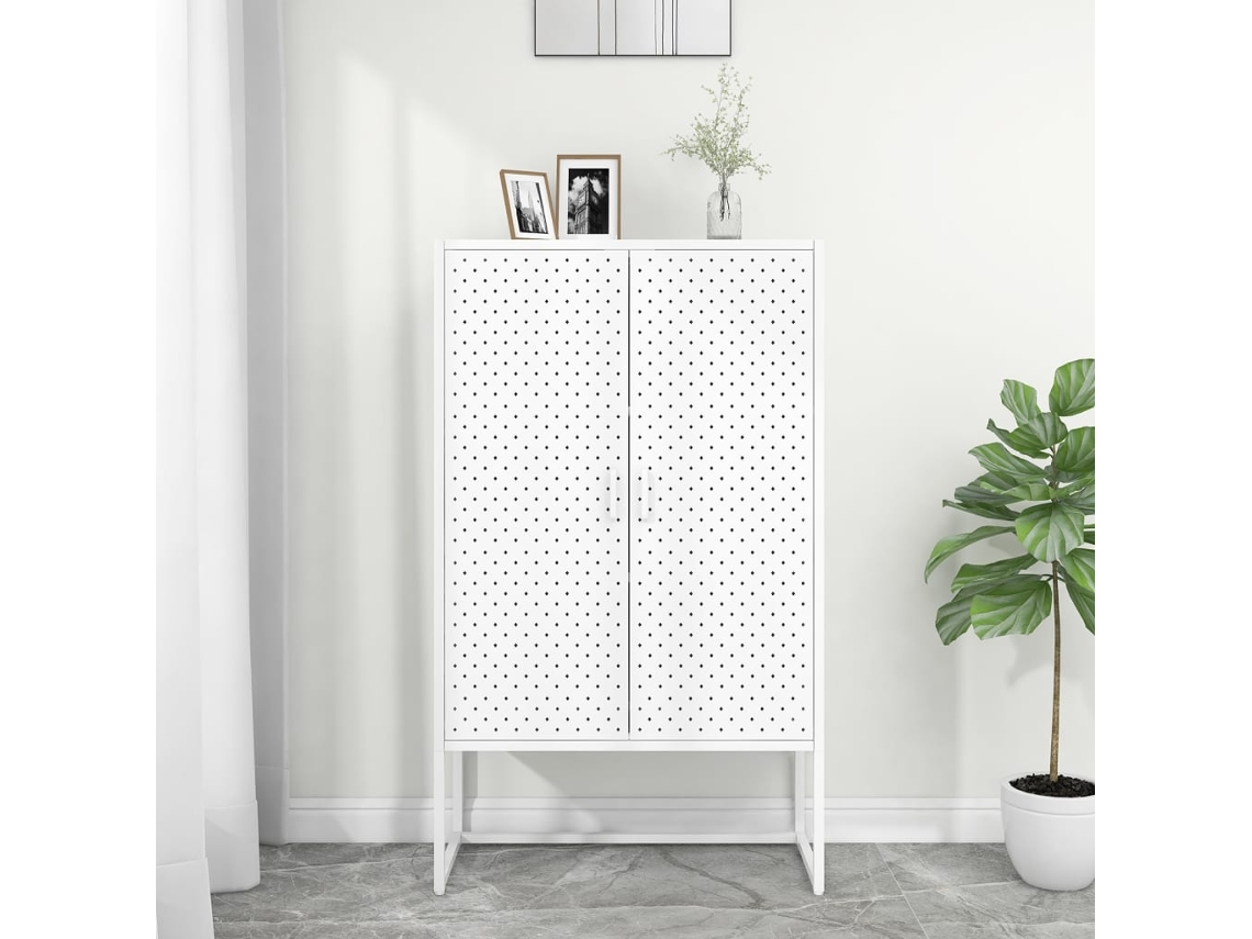 Lovely Home Aparador Alto 80X35X135 Cm Acero Blanco